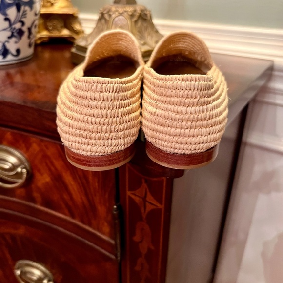 NWOB Carrie Forbes Atlas Raffia Rattan Straw Loafers Beige Natural Size 37 or‎ 7 - Picture 4 of 8